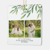 Kerstbotanische Waterverf Keramisch Ornament (Links)