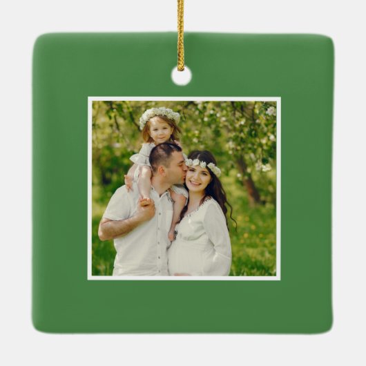 Kerstbotanische Waterverf Keramisch Ornament (Achterkant)