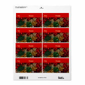Kerstboten Colorful Festive Holiday Etiket (Full Sheet)