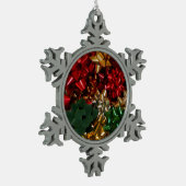 Kerstboten Colorful Festive Holiday Tin Sneeuwvlok Ornament (Links)