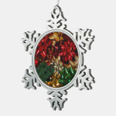 Kerstboten Colorful Festive Holiday Tin Sneeuwvlok Ornament (Rechts)