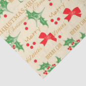 Kerstboten en Holly Tissuepapier (Detail)