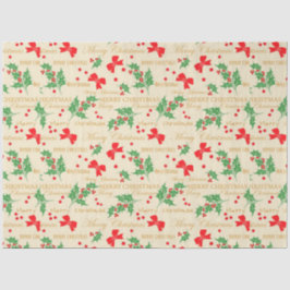 Kerstboten en Holly Tissuepapier