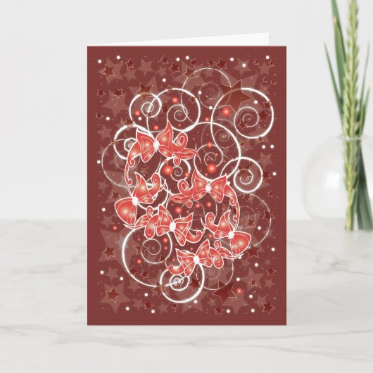 Kerstboten en -sterren met elegante en uisterstaar feestdagen kaart (Voorkant)