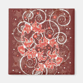 Kerstboten en -sterren met elegante en uisterstaar magneet (Voorkant)