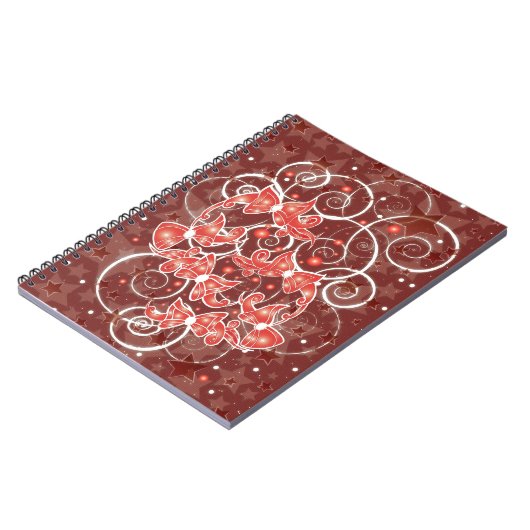 Kerstboten en -sterren met elegante en uisterstaar notitieboek (Linkerzijde)