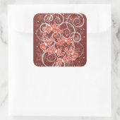 Kerstboten en -sterren met elegante en uisterstaar vierkante sticker (Tas)