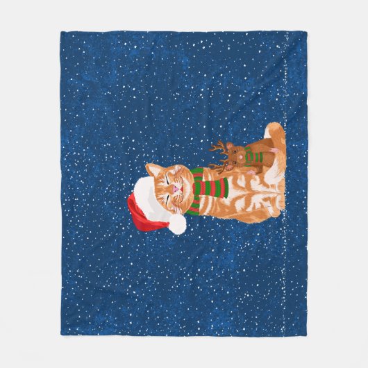 Kerstboten Fleece Deken (Voorkant)