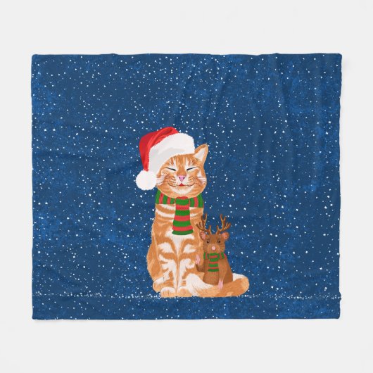 Kerstboten Fleece Deken (Voorkant (Horizontaal))