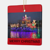 Kerstboten met kerstmis keramisch ornament (Links)