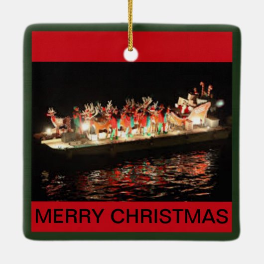 Kerstboten met kerstmis keramisch ornament (Achterkant)