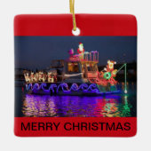 Kerstboten met kerstmis keramisch ornament (Voorkant)