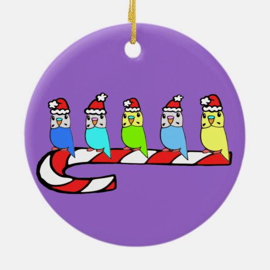 kerstboten op snoepriet keramisch ornament (Achterkant)