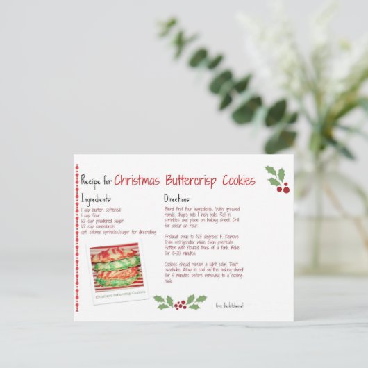 kerstboterchips koekjes briefkaart (Staand voorkant)