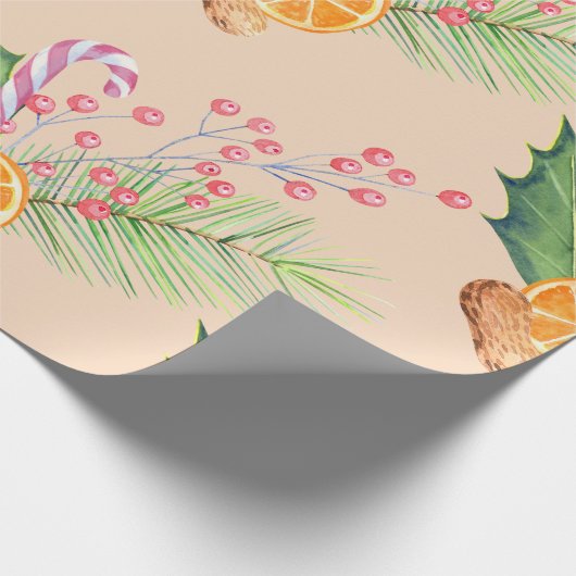 KerstBouquet Burnt Oranje Snoep Barry Cadeaupapier (Hoek)