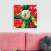 KerstBouquet Canvas Afdruk (Insitu (Woonkamer))