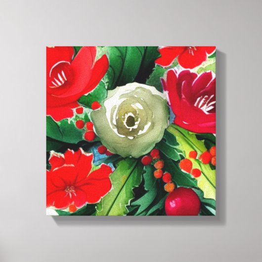 KerstBouquet Canvas Afdruk (Voorkant)