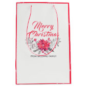 KerstBouquet en Moderne Typografie Medium Cadeauzakje (Voorkant)