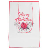 KerstBouquet en Moderne Typografie Medium Cadeauzakje (Achterkant)