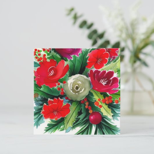 KerstBouquet Kaart (Staand voorkant)