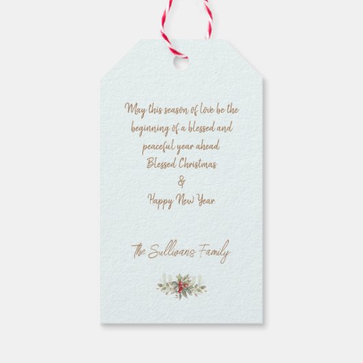 KerstBouquet met Cranberry Cadeaulabel (Achterkant)