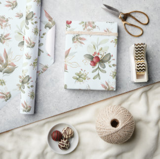 KerstBouquet met Cranberry Cadeaupapier