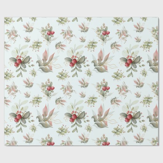 KerstBouquet met Cranberry Cadeaupapier (Vlak)