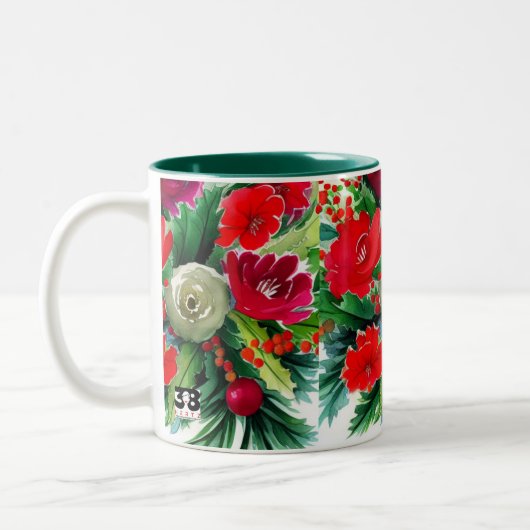 KerstBouquet Tweekleurige Koffiemok (Links)