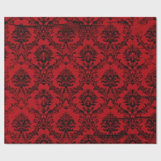 KerstBourgogne Red Damask Cadeaupapier (Vlak)