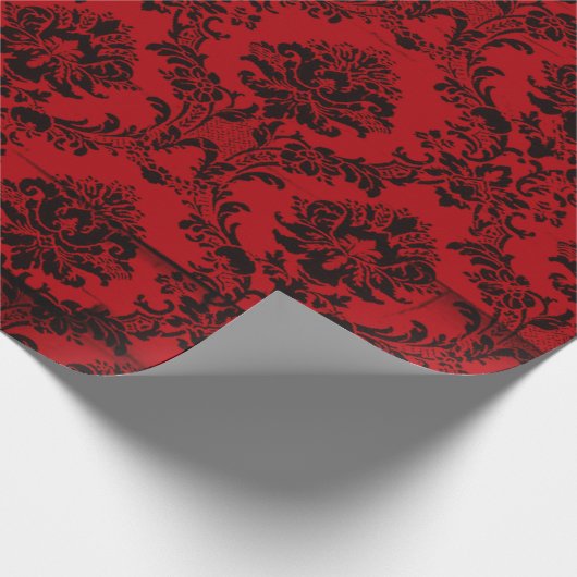 KerstBourgogne Red Damask Cadeaupapier (Hoek)