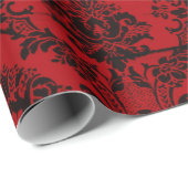 KerstBourgogne Red Damask Cadeaupapier (Rol Hoek)