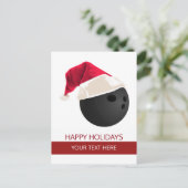 Kerstbowlingbal Santa Hat briefkaarten (Staand voorkant)