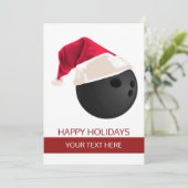 kerstbowlingbal Wenskaarten van de kerstman Feestdagenkaart (Staand voorkant)