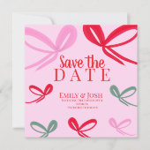 Kerstbows Multicolor Save the Date  (Voorkant)