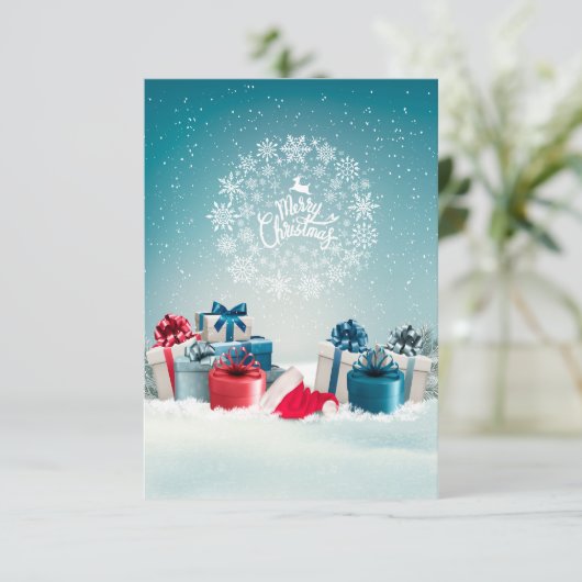 kerstbox Dank je wel Bedankkaart (Staand voorkant)