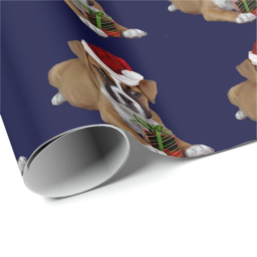 Kerstboxeerpuppy Cadeaupapier (Rol Hoek)