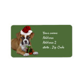 Kerstboxeerpuppy Etiket (Voorkant)