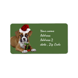 Kerstboxeerpuppy Etiket