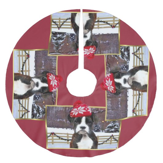 Kerstboxeerpuppy Kerstboom Rok (Voorkant)