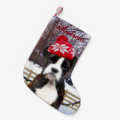 Kerstboxeerpuppy Kleine Kerstsok (Voorkant (Hangend))