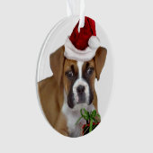Kerstboxeerpuppy Ornament (voorkant)