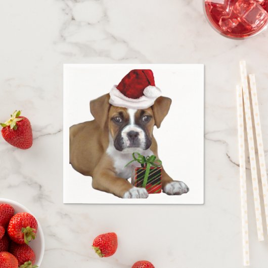 Kerstboxeerpuppy Servetten (Insitu)