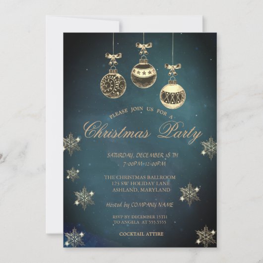 kerstboxen, Snowflakes Company Party Kaart (Voorkant)