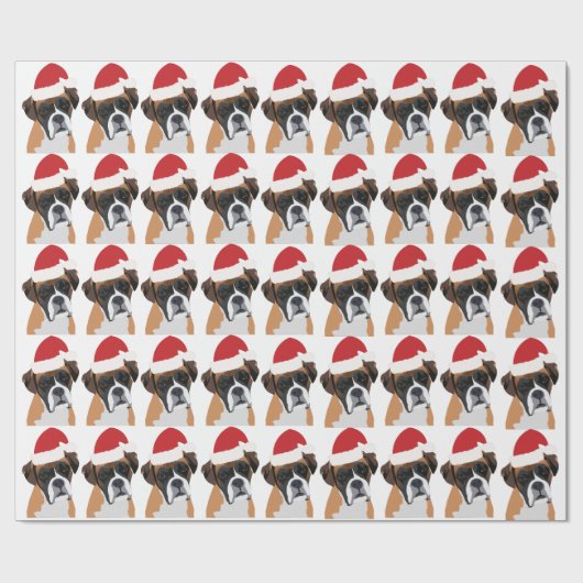 kerstboxer cadeaupapier (Vlak)