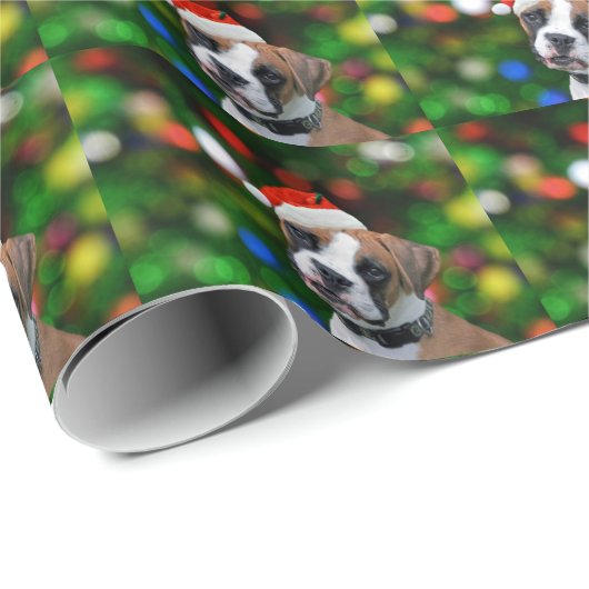 kerstboxer cadeaupapier (Rol Hoek)