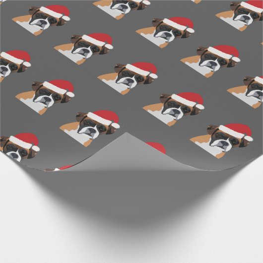 kerstboxer Dog Cadeaupapier (Hoek)