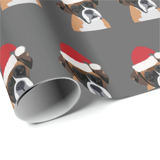 kerstboxer Dog Cadeaupapier (Rol Hoek)