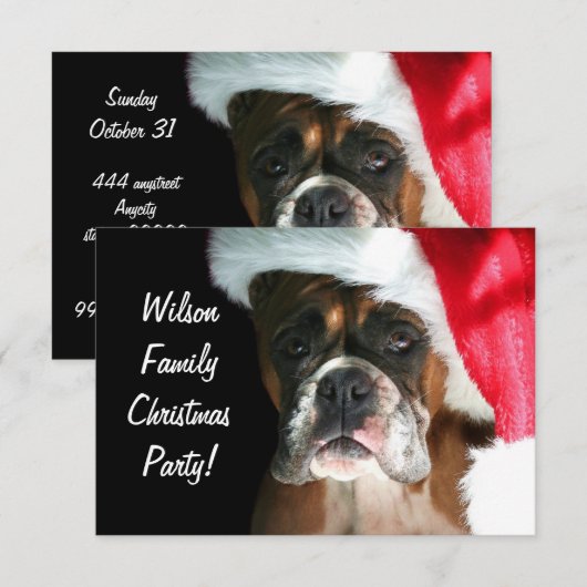 kerstboxer Dog Kaart (Voorkant / Achterkant)