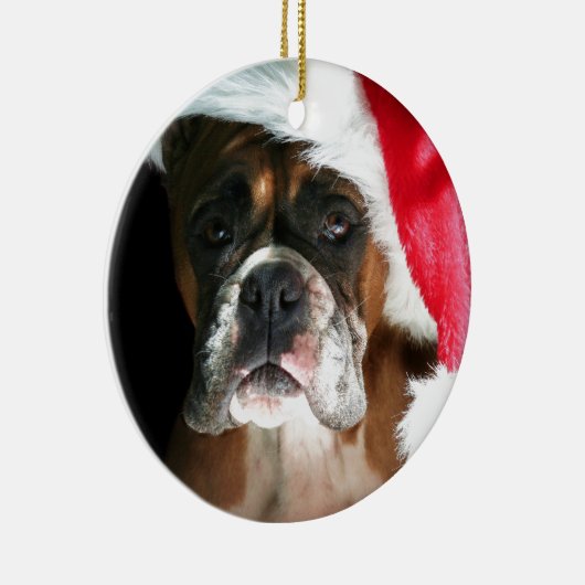 kerstboxer Dog Keramisch Ornament (Rechts)
