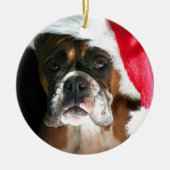 kerstboxer Dog Keramisch Ornament (Voorkant)